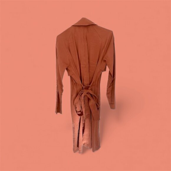 Light terracotta trench coat - Picture 4 of 5